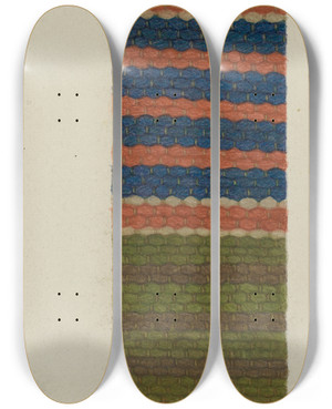Triptych art skateboard deck of Mona Brown Shaker Rug_2 by Mona Brown