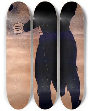 Triptych art skateboard deck of Georges De Feure Lobert by Georges de Feure (1868-1943)