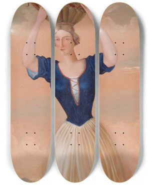 Triptych art skateboard deck of Paul Czanne Les Quatre Saisons Lautomne by Paul Cezanne (1839-1906)