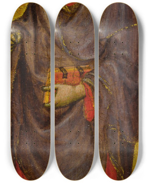 Triptych art skateboard deck of Benedetto Di Bindo A Male Saint by Benedetto Di Bindo (1380-1417)