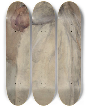 Triptych art skateboard deck of Isaac Israls Dienstmeisje by Isaac Israels (1865-1934)