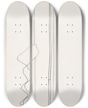 Triptych art skateboard deck of William Steinigans Heredity by William Steinigans (1878-1918)