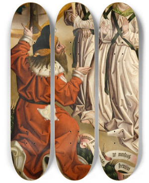 Triptych art skateboard deck of Jan Polack Four Panels_4 by Jan Polack (1479-1519)