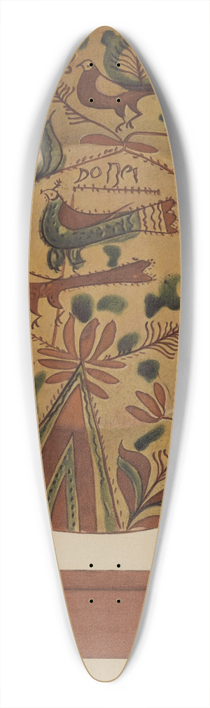 Aaron Fastovsky - Pa. German Plate 39.3 inch art pintail longboard deck