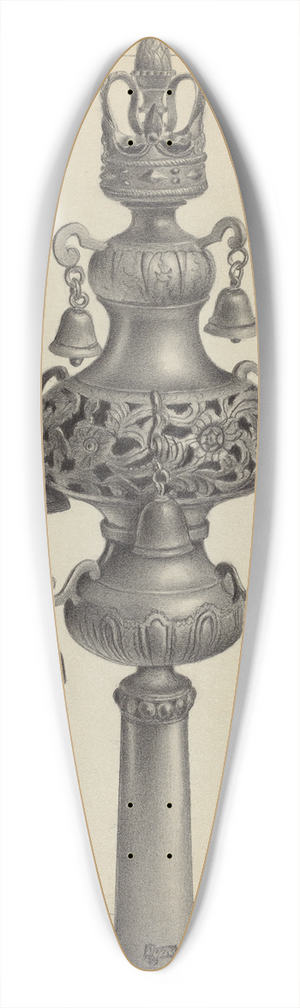 Aaron Fastovsky - Silver Ornament for Scroll 39.3 inch art pintail longboard deck