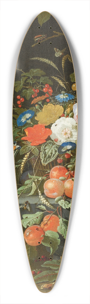 Abraham Mignon - Flowers and Fruit 39.3 inch art pintail longboard deck