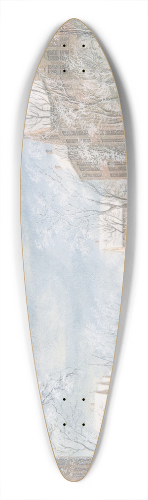 Abraham Rademaker - Snow Falling on a Dutch Town 39.3 inch art pintail longboard deck
