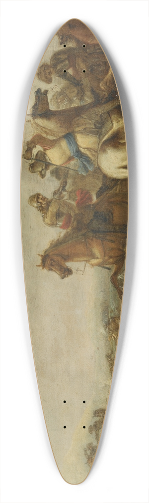Abraham van der Hoef - A Cavalry Battle 39.3 inch art pintail longboard deck