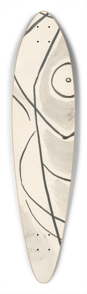 Abraham Walkowitz - Dance Abstraction; Isadora Duncan (or RhythmicLine) 39.3 inch art pintail longboard deck