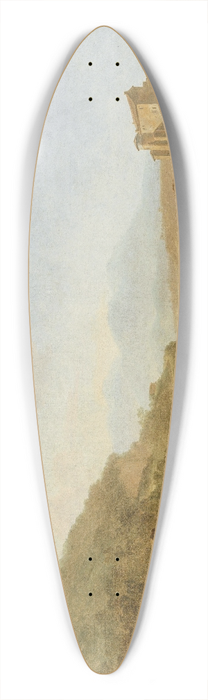 Adam Pynacker - An extensive Italianate river landscape 39.3 inch art pintail longboard deck