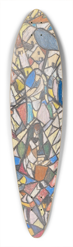 Adolf Hlzel - Lesende (Glasfensterentwurf) 39.3 inch art pintail longboard deck