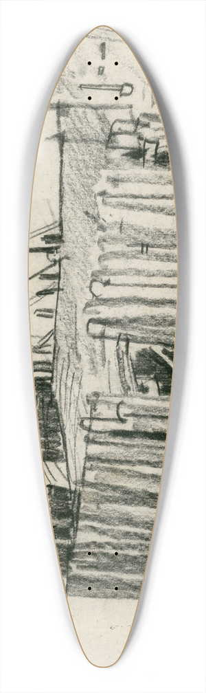 Adolf le Comte - Aanlegsteiger te Veere 39.3 inch art pintail longboard deck