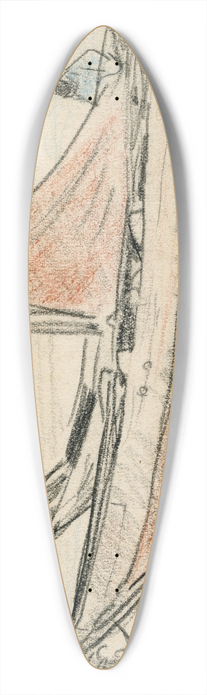 Adolf le Comte - Op de oever getrokken schuit 39.3 inch art pintail longboard deck