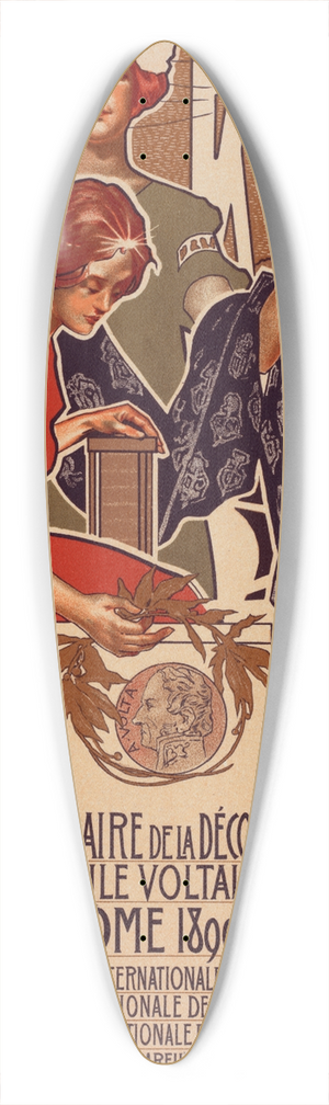 Adolfo Hohenstein - Centenaire de la Dcouverte de la Pile Voltaque 39.3 inch art pintail longboard deck