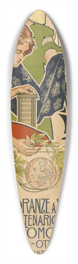 Adolfo Hohenstein - Onoranze A Volta Nel Centenario Della Pila Como 1899 39.3 inch art pintail longboard deck