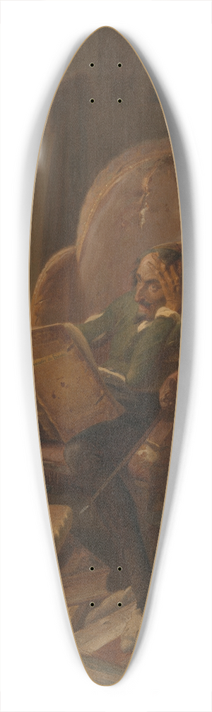 Adolf Schrdter  - Don Quixote in his study 39.3 inch art pintail longboard deck