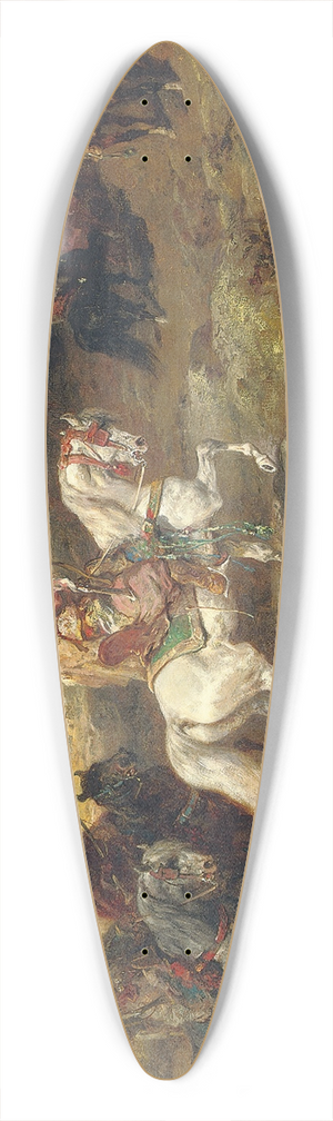 Adolf Schreyer - Arab Warriors On A Rocky Hillside 39.3 inch art pintail longboard deck