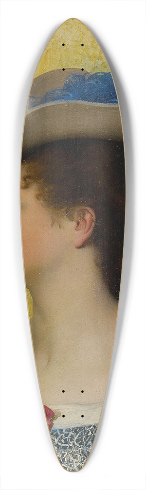 Adolphe-Alexandre Lesrel - The Blue Feather 39.3 inch art pintail longboard deck