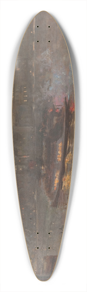 Adolphe-Ernest Gumery - Bateau-Mouche sur la Seine, le soir, devant Notre-Dame 39.3 inch art pintail longboard deck
