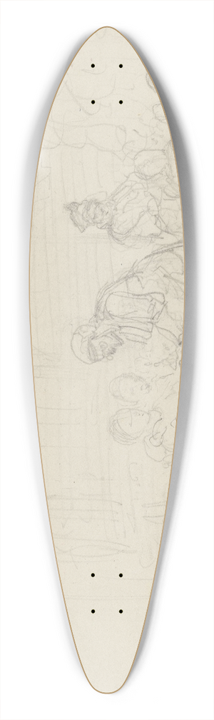 Adolph Tidemand - Figurer i bondeinterir 39.3 inch art pintail longboard deck