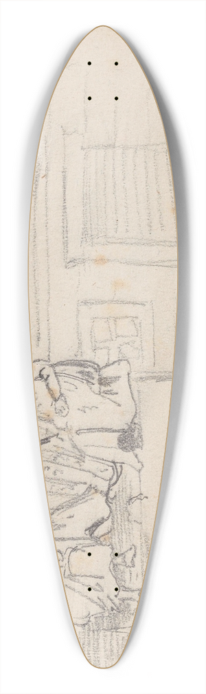 Adolph Tidemand - Figurer i trapp, Gulsvik 39.3 inch art pintail longboard deck