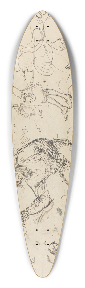 Adolph Tidemand - Figurstudier 39.3 inch art pintail longboard deck
