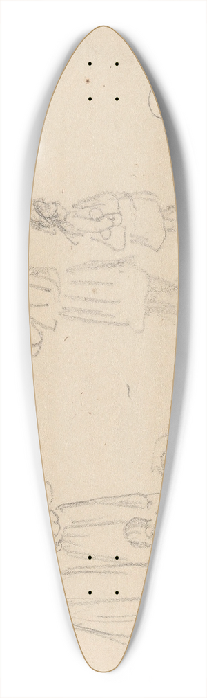 Adolph Tidemand - Figurstudier 39.3 inch art pintail longboard deck