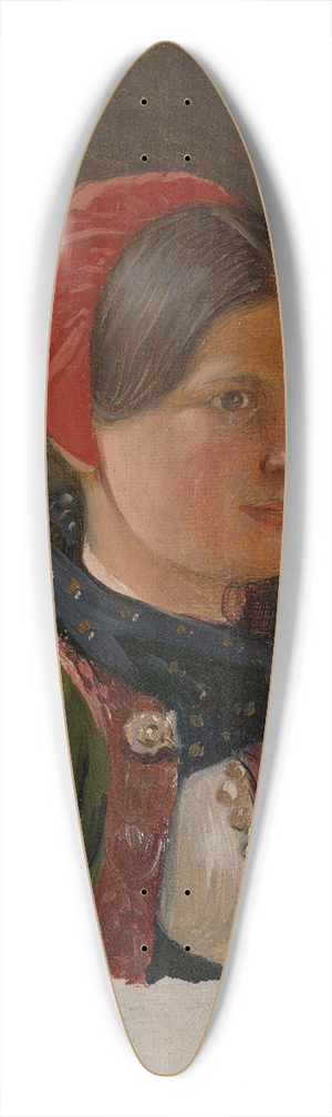 Adolph Tidemand - Girl from Hallingdal 39.3 inch art pintail longboard deck