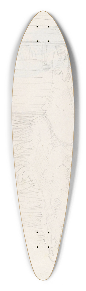Adolph Tidemand - Hus ved skrent 39.3 inch art pintail longboard deck