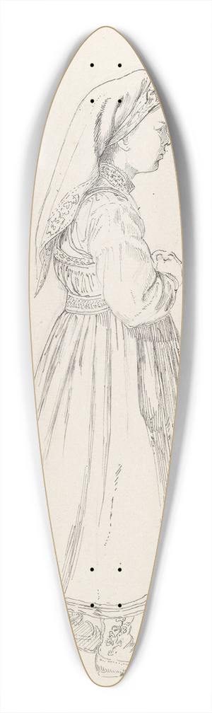 Adolph Tidemand - Ingeborg Svendsdatter Lillemoen, Heddal 39.3 inch art pintail longboard deck