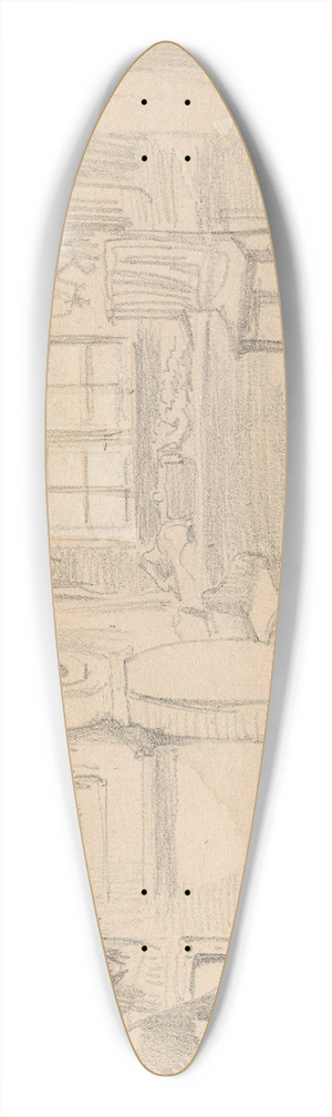 Adolph Tidemand - Interir med gulvklokke, Mora 39.3 inch art pintail longboard deck
