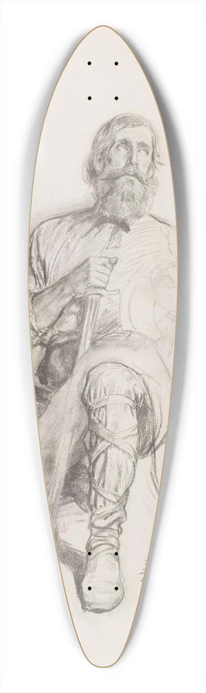 Adolph Tidemand - Knelende mann med sabel 39.3 inch art pintail longboard deck
