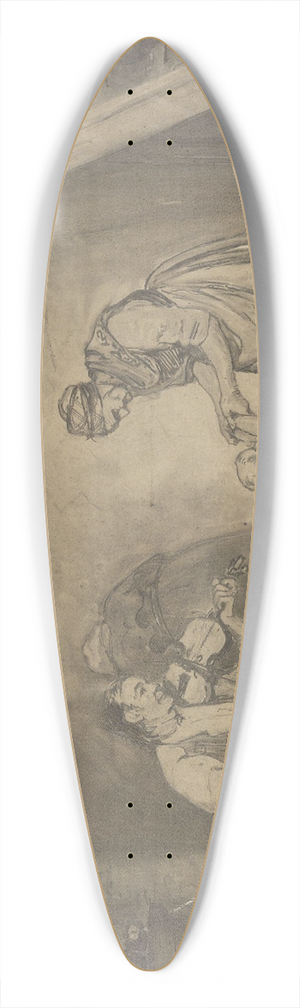 Adolph Tidemand - Kone danser med barn til felemusikk 39.3 inch art pintail longboard deck