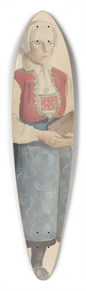 Adolph Tidemand - Kvinne i bunad, Viky 39.3 inch art pintail longboard deck