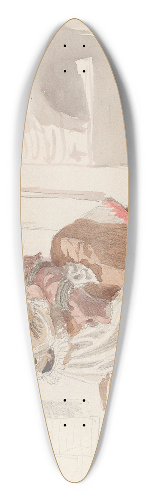 Adolph Tidemand - Kvinne med barn i interir 39.3 inch art pintail longboard deck