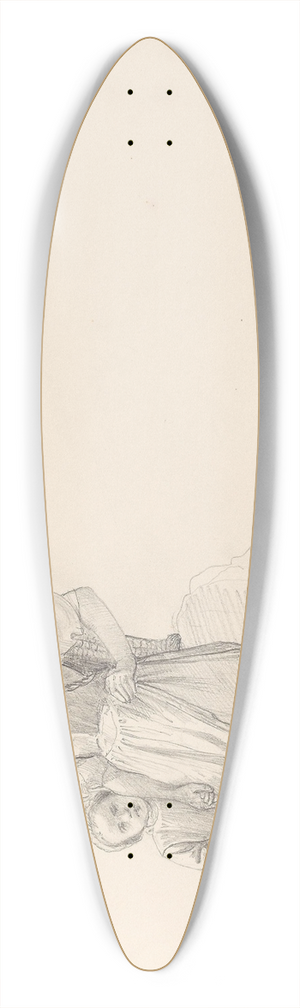 Adolph Tidemand - Kvinne og barn, Glion 39.3 inch art pintail longboard deck