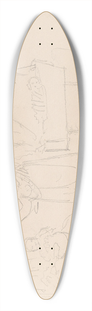 Adolph Tidemand - Kvinner og barn i interir 39.3 inch art pintail longboard deck