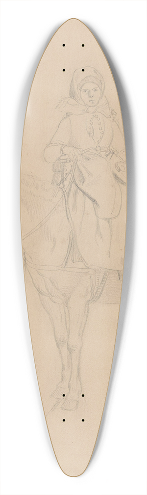 Adolph Tidemand - Kvinne til hest, Flesberg 39.3 inch art pintail longboard deck
