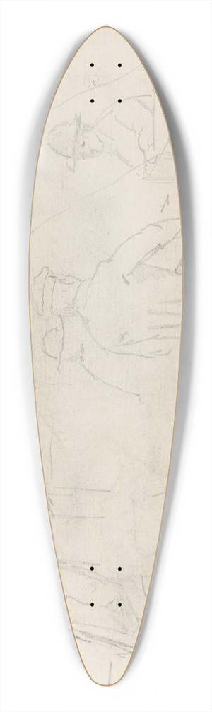 Adolph Tidemand - Male figures in workshop interior 39.3 inch art pintail longboard deck