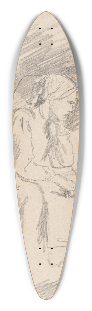 Adolph Tidemand - Sittende kvinne 39.3 inch art pintail longboard deck