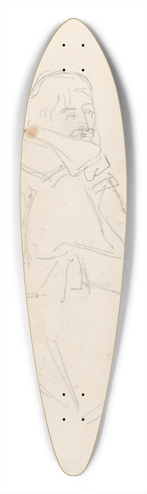 Adolph Tidemand - Sitting man 39.3 inch art pintail longboard deck