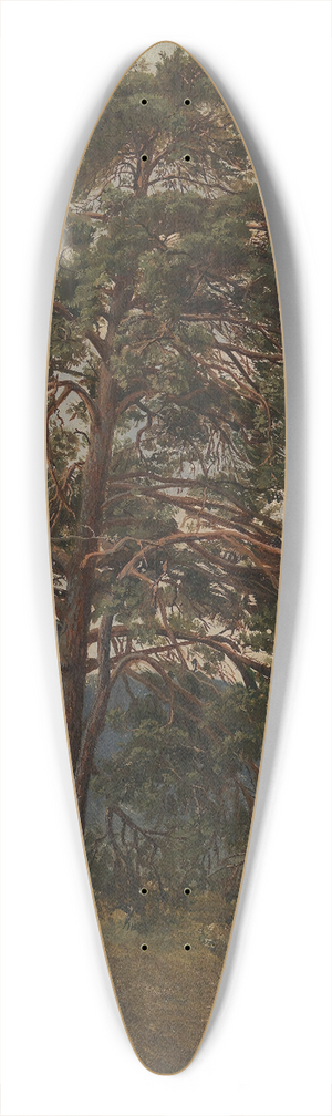 Adolph Tidemand - Study of a Pine Tree 39.3 inch art pintail longboard deck