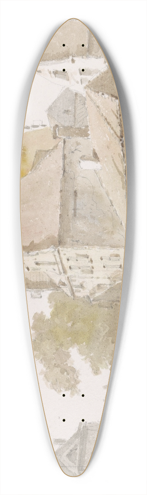 Adrianus Eversen - Gezicht te s-Gravenhage 39.3 inch art pintail longboard deck