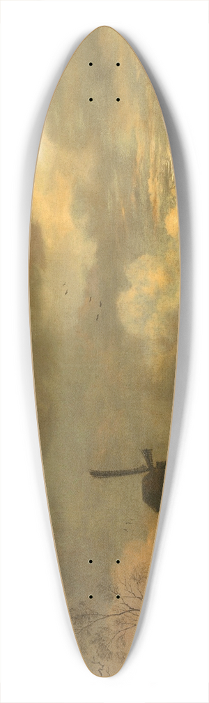 Aert van der Neer - Landscape by Moonlight 39.3 inch art pintail longboard deck