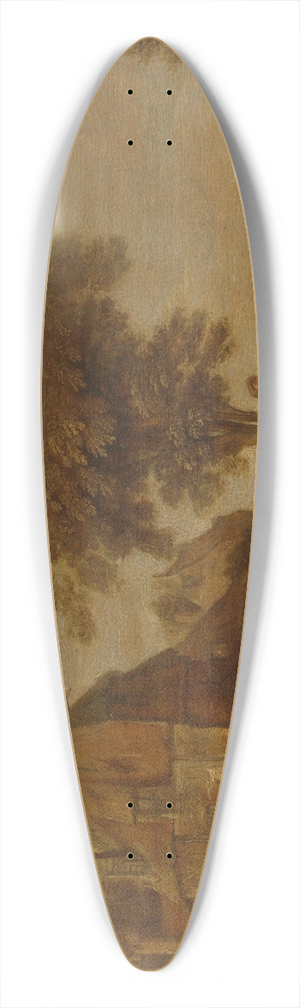 Aert van der Neer - Landscape with an Inn 39.3 inch art pintail longboard deck
