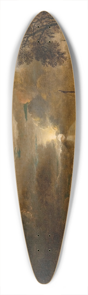 Aert van der Neer - Moonlight at a Dutch River 39.3 inch art pintail longboard deck