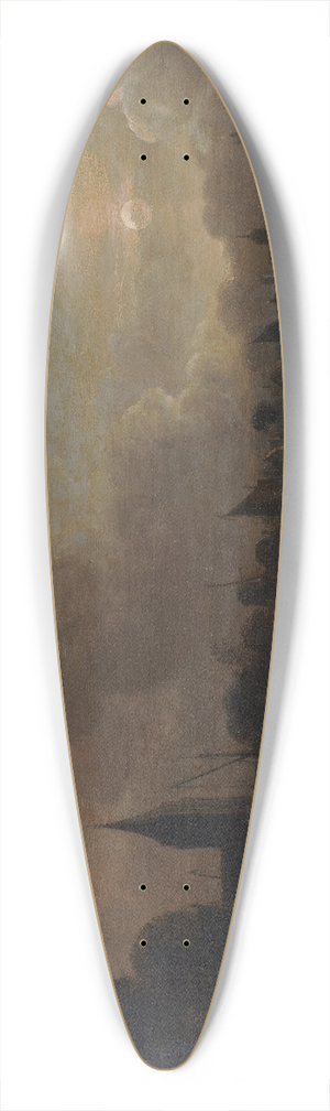 Aert van der Neer - MoonlightLandscape 39.3 inch art pintail longboard deck