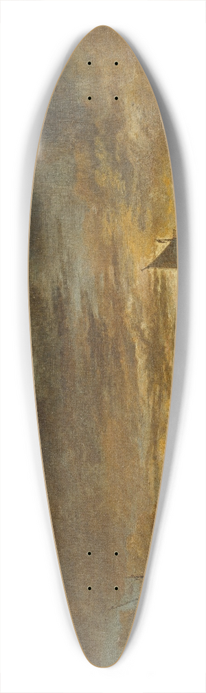 Aert van der Neer - River Landscape with Ships at Moonrise 39.3 inch art pintail longboard deck