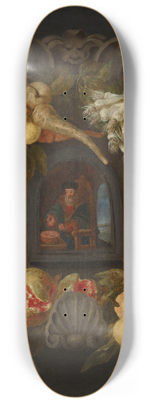 Jan Fyt - Allegories of the Four Seasons surrounded by garlands of seasonal flowers and fruits 1 8.25 inch art skate deck Jan Fyt - Allegories of the Four Seasons surrounded by garlands of seasonal flowers and fruits 1 8.25 inch art skate deck