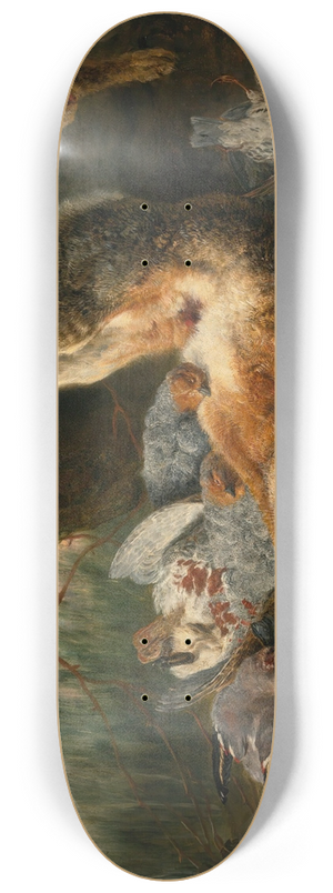 Jan Fyt - Gamepiece With A Hare And Various Wild Birds, A Cat Approaching From The Right 8.25 inch art skate deck